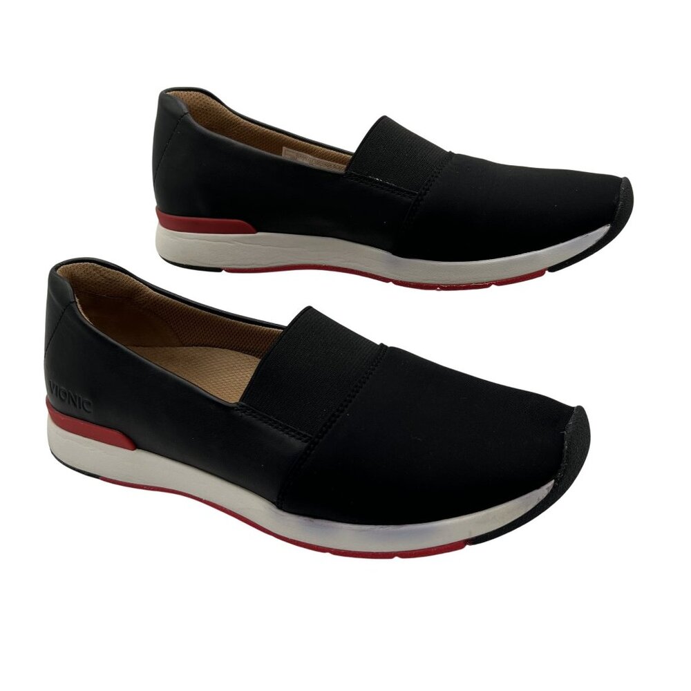 Vionic Black and Red Flats